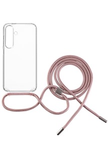 FIXED Pure Neck zadní kryt s šňůrkou na krk pro Samsung Galaxy S24 růžové