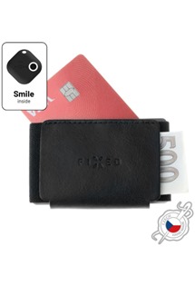 FIXED Smile Tiny Wallet kožená peněženka se smart trackerem FIXED Smile PRO černá