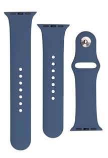 FIXED Set silikonových řemínků pro Apple Watch 42/44/45 mm kovově modrý