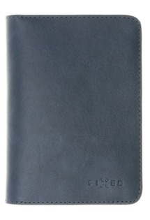 FIXED Passport kožená peněženka pro cestovní pas modrá