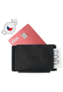 FIXED Tiny Wallet kožená peněženka z pravé hovězí kůže černá