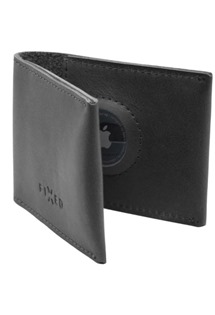 FIXED Wallet for AirTag kožená peněženka z pravé hovězí kůže černá