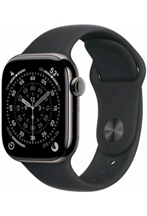 Apple Watch Series 11 42mm Cellular Slate Titanium + Black Sport Band S/M