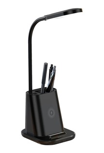 XO WX032 25W 3v1 bezdrátová nabíječka s LED lampou černá