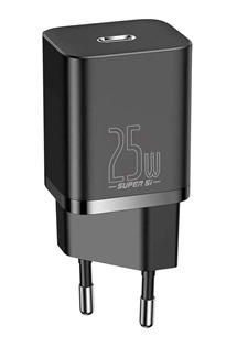 Baseus Super Si 25W PD nabíječka do sítě s kabelem USB-C černá