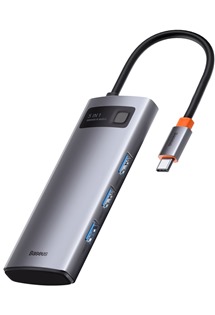 Baseus Metal Gleam 5v1 USB-C HUB šedý