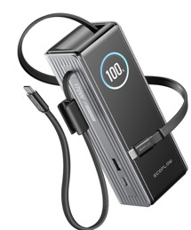 EcoFlow RAPID Power Banka (25000mAh,170W) 2x100W vestavěný USB-C kabel - stříbrná