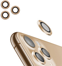 4smarts Second Glass PRO tvrzené sklo na čočku fotoaparátu pro Apple iPhone 11 Pro / 11 Pro Max 3ks zlaté