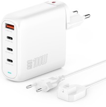 4smarts GaN Flex Pro 100W PD / QC nabíječka s prodlužovacím adaptérem bílá