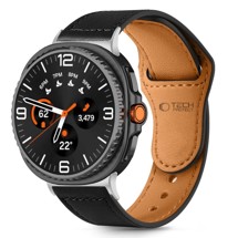 Tech-Protect kožený řemínek pro Samsung Galaxy Watch8 / Watch8 Classic černý