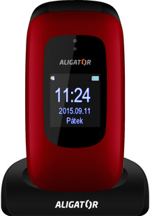 Aligator V600 Senior Red / Black + stolní nabíječka