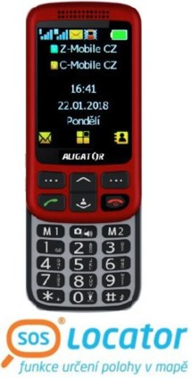 Aligator VS900 Senior Red / Silver + stolní nabíječka