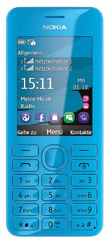 Nokia Asha 206 Dual-SIM Cyan