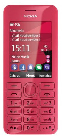 Nokia Asha 206 Dual-SIM Magenta
