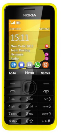 Nokia 301 Yellow