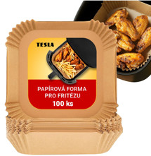 TESLA AirCook QB2058 - papírová forma pro horkovzdušnou fritézu 20 x 20 cm (100 ks)