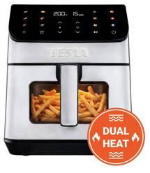 TESLA AirCook TrioZone Q636 XXL multifunkční třízónová digitální horkovzdušná fritéza černá