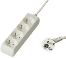 PremiumCord prodlužovací kabel 2m 4x zásuvka bílý