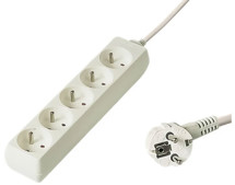 PremiumCord prodlužovací kabel 3m, 5x zásuvka  bílý