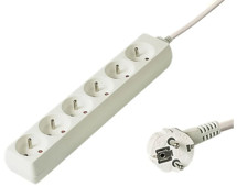PremiumCord prodlužovací kabel 5m, 6x zásuvka bílý