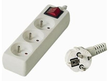 PremiumCord prodlužovací kabel 10m, 3x zásuvka bílý