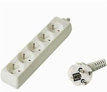 PremiumCord prodlužovací kabel 10m, 5x zásuvka bílý