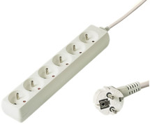 PremiumCord orodlužovací přívod 10m 6x zásuvka