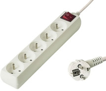 PremiumCord prodlužovací kabel 2m, 5x zásuvka bílý