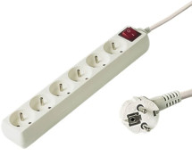 PremiumCord prodlužovací kabel 5m, 6x zásuvka bílý