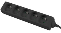 PremiumCord prodlužovací kabel 5m, 5x zásuvka černý