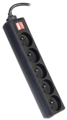 PremiumCord prodlužovací kabel 3m, 5x zásuvka černý