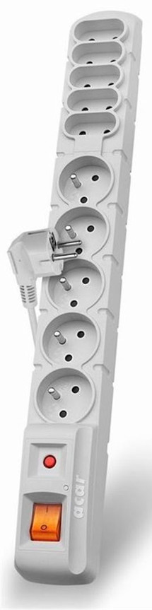 PremiumCord Acar S10 prodlužovací kabel s přepěťovou ochranou 1,5m, 10x zásuvka bílý