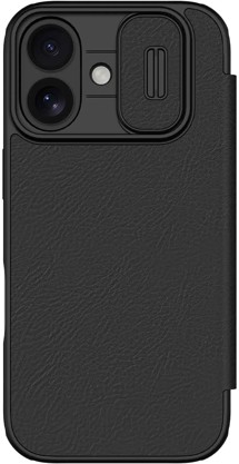 Nillkin Qin Book Pro flipové pouzdro s krytkou kamery pro Apple iPhone 17 černé