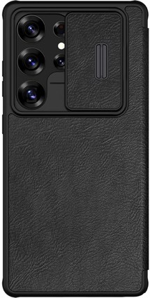 Nillkin Qin Book Pro flipové pouzdro s krytkou kamery pro Samsung Galaxy S25 Ultra černé