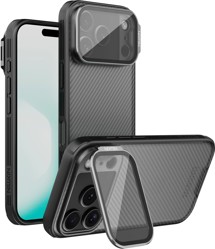 Nillkin CamShield Prop zadní kryt s krytkou kamery/stojánkem pro Apple iPhone 17 Pro čirý/černý