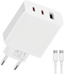 Xiaomi 67W GaN nabíječka 2x USB-C a 1x USB-A s USB-C kabelem bílá (A072MEU)