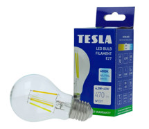 TESLA BL270440-1 – LED filament retro bulb žárovka E27, 4,2W, 470 lm, 4000K, čirá