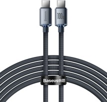Baseus Crystal Shine Series USB-C / USB-C 100W 2m opletený černý kabel