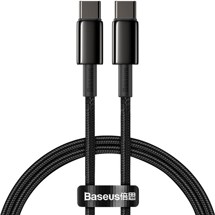 Baseus Tungsten Gold USB-C / USB-C 100W 1m opletený černý kabel
