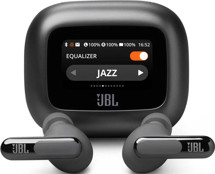 JBL Live Beam 3 bezdrátová sluchátka s dotykovým displejem a potlačením hluku černá