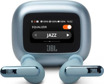 JBL Live Beam 3 bezdrátová sluchátka s dotykovým displejem a potlačením hluku modrá