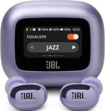 JBL Live Buds 3 bezdrátová sluchátka s dotykovým displejem a potlačením hluku fialová