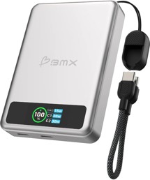 BMX SolidSafe 10K Solid-State magnetická powerbanka 30W 10000mAh stříbrná