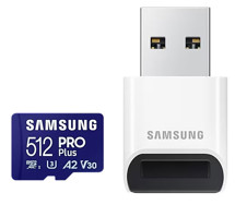 Samsung PRO Plus microSDXC 512GB + USB-A adaptér