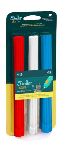 3Doodler náplň ECO-PCL pro 3D pero Start+ 75ks - červená, modrá, bílá
