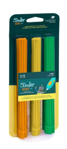 3Doodler náplň ECO-PCL pro 3D pero Start+ 75ks - oranžová, žlutá, zelená