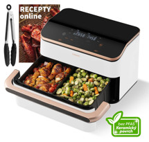 Cosori Dual Blaze TwinFry 10 L chytrá keramická horkovzdušná fritéza bílá