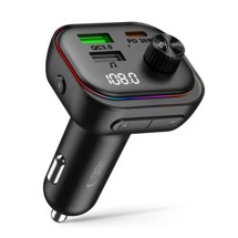Tech-Protect CC07 3xUSB 54W nabíječka do auta + FM Transmiter černé