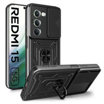 Tech-Protect CamShield zadní kryt s krytkou kamery / stojánkem pro Xiaomi Redmi 15 4G / 5G černý