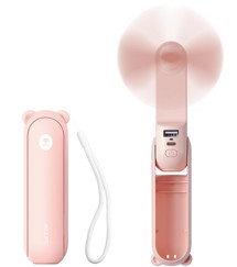 Jisulife Life8 2000mAh přenosný ruční ventilátor růžový